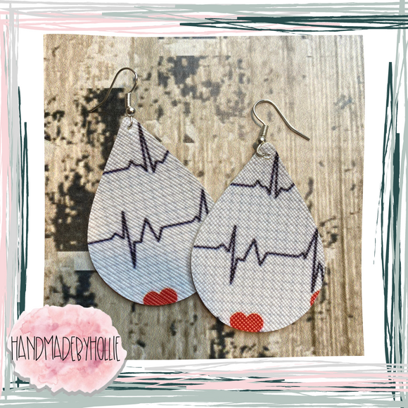 Nurse/Heartbeat Earrings