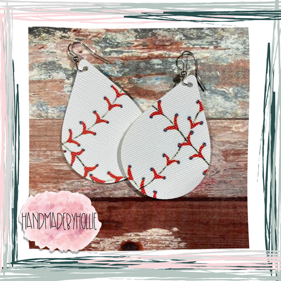 Baseball Stitch Earrings