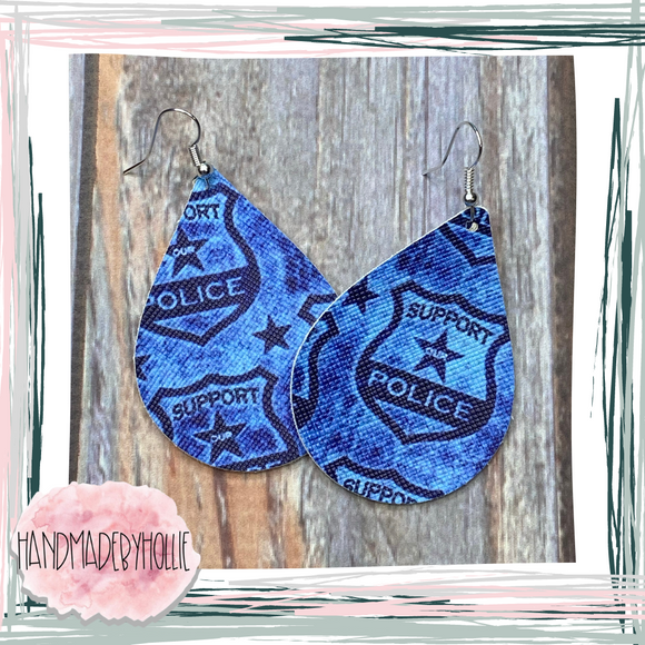 Support Police Earrings